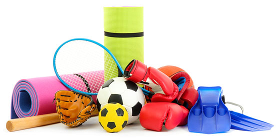 assorted sports equipment